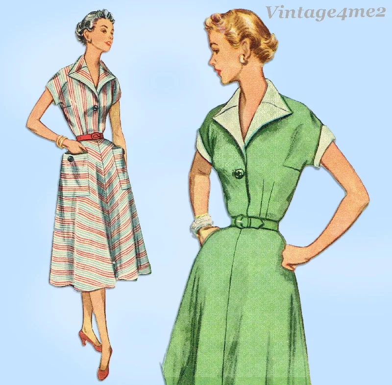 1950s Misses Simplicity Sewing Pattern 4448 Lovely Misses Day Dress Size 32 Bust Tunics Stylish elegant 1950s Misses Simplicity Sewing Pattern 4448 Lovely Misses Day Dress Size 32 Bust Tunics Stylish elegant