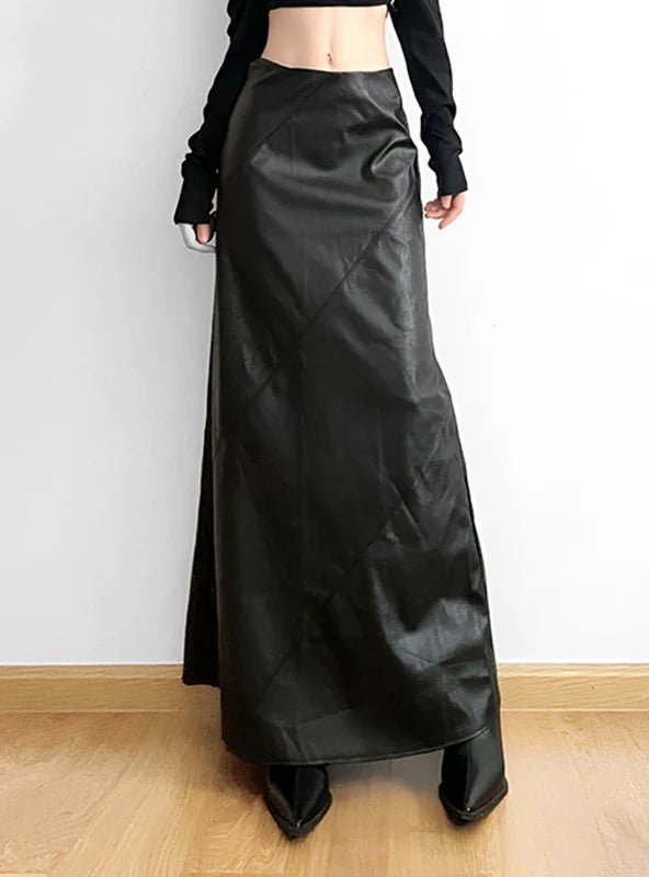 Pu Leather Slim Low Waist Skirt velvet skirt plush