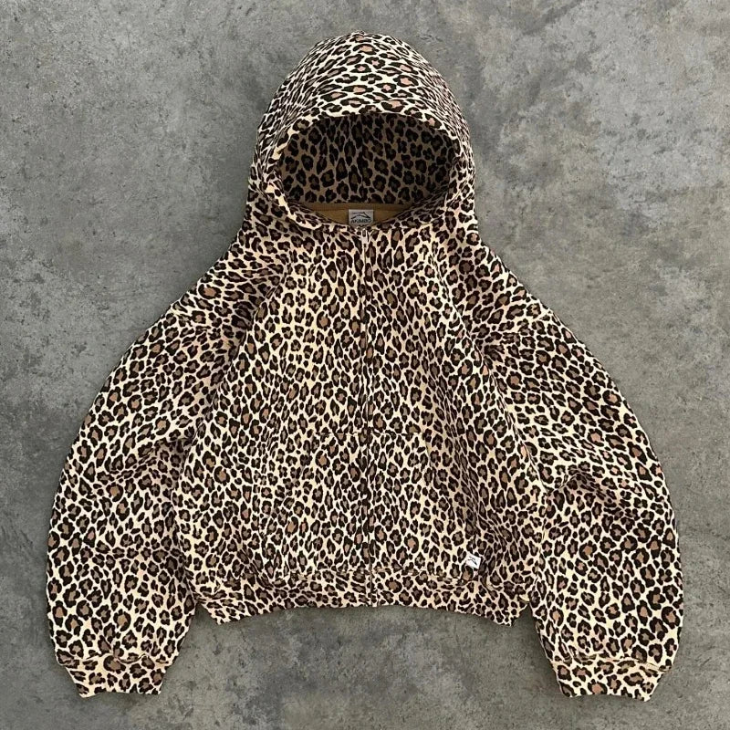 Leopard print zipper