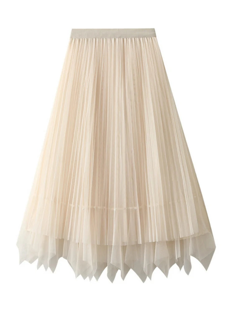 High Waist Pleated Irregular Skirt corduroy skirt durable