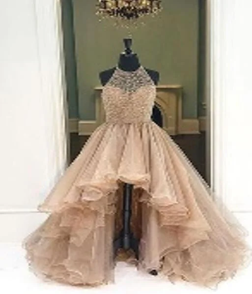 2017 High Low Evening Prom Dresses, Long A line Party Prom Dress, Custom Long Prom Dresses, Cheap Formal Prom Dresses, 17060 Square Neckline Feminine