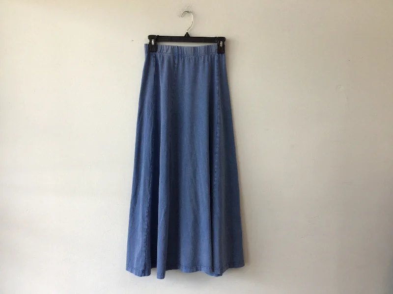 Denim Paneled Skirt 056SL silk skirt lustrous