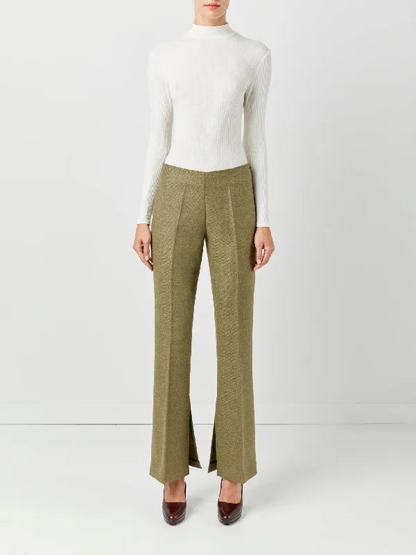 Ankle Slit Pant Comfortable Denim Leggings
