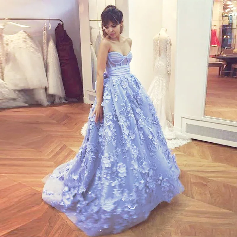 Sweet Heart A-Line Prom Dress, Applique Prom Dress,  Backless Tulle Prom Dress, KX206 Tunics Winter warm