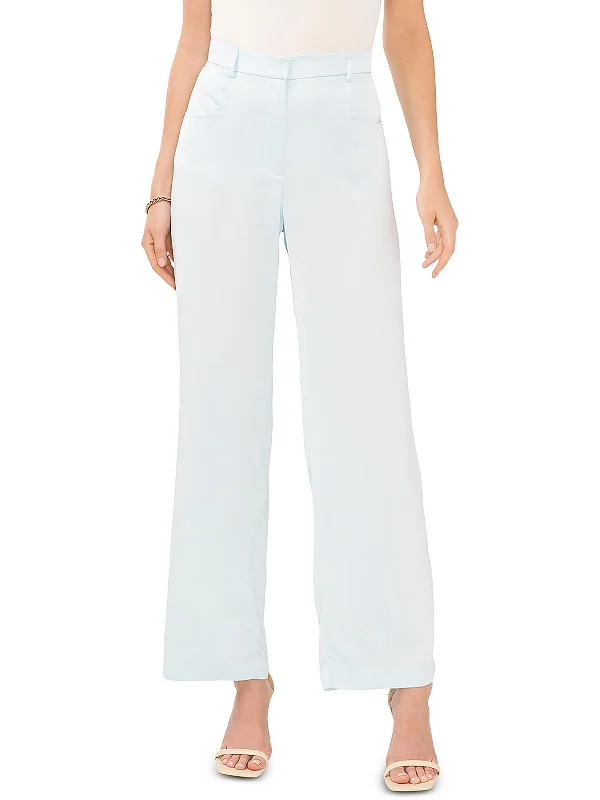 Womens High Waist Textured Wide Leg Pants Modern Skinny Pants