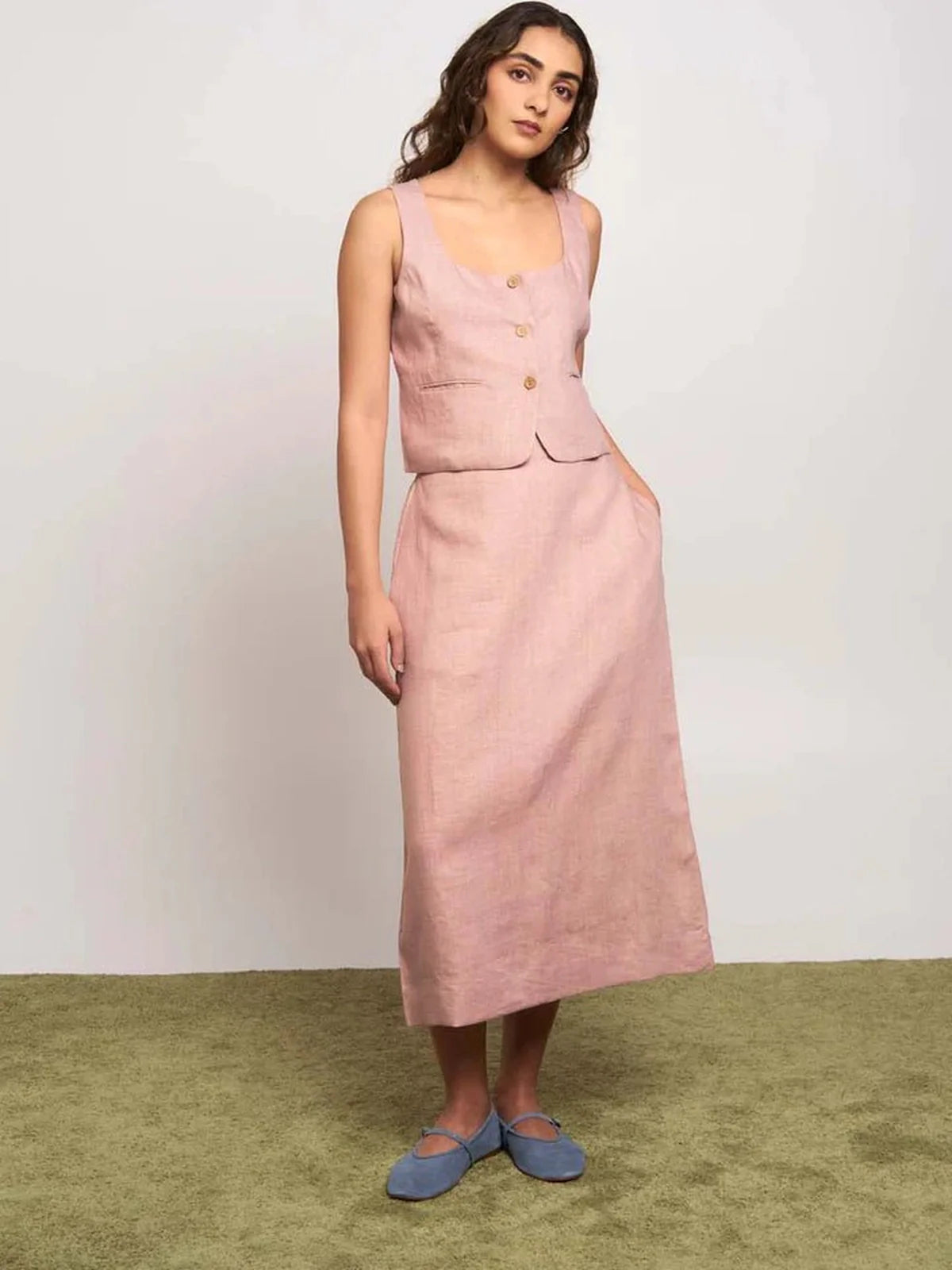Sakura Beige Skirt wool skirt sturdy