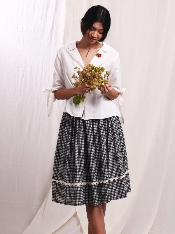 Guddi wrap Skirt in Cotton Muslin floral skirt print
