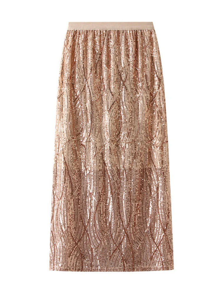 Split Hip Sequined Skirt seamless skirt comfort
