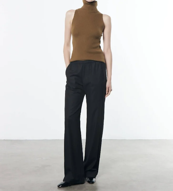Pinstripe Everywhere Pant In Black Pinstripe Relaxed Linen Pants