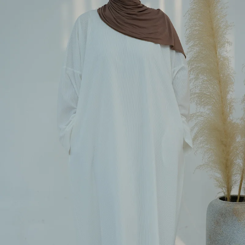 Annan Corduroy Abaya Dress - White Tunics Brand named