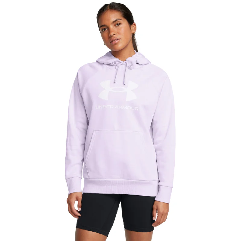 Women's Under Armour Rival Big Logo Fleece Hoodie Hoodie with Cuffed Sleeves Snug Secure
