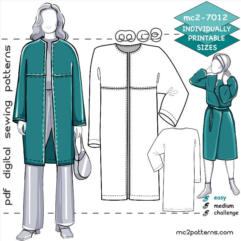 Super Easy-to-Make Coat/Jacket/Bath or Beach Robe Jacket Blazer Coat