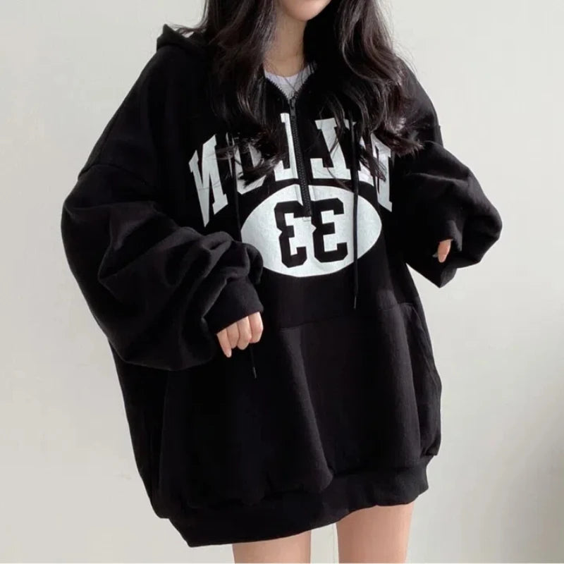 Advbridge Zipper Hoodie for Women New Slim Fit Loose Fit Thick and Plush Thin Top Clothing Hoodie with Ribbed Hem Stretchable Secure