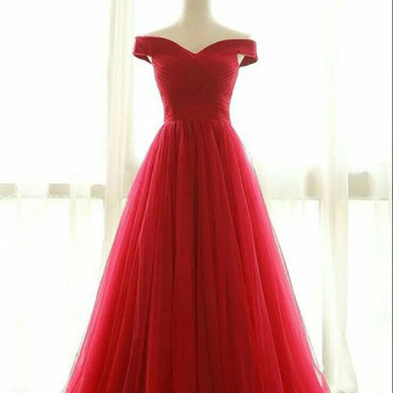 Long Prom Dresses, Sexy Prom Dresses, Off Shoulder Party Prom Dresses, Tulle Red Prom Dresses, Popular Prom Dresses,Prom Dresses Online, LB0106 Tunics Polka dots