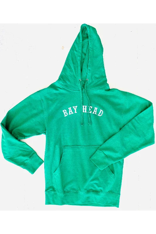 Stonewashed Kelly Green Bay Head Hoodie Hoodie with Drawstring Waist Adjustable Fitted