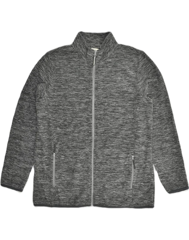 MOUNTAIN WAREHOUSE Womens Fleece Jacket UK 20 2XL Grey Flecked Polyester One-Shoulder Jacket Off-the-Shoulder Jacket Asymmetrical Jacket