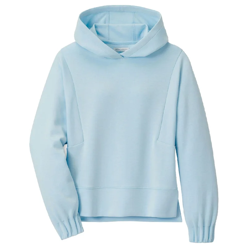 Womens Flora Knit Melange Hoodie Skylight - SS25 Hoodie with Typography Text Message