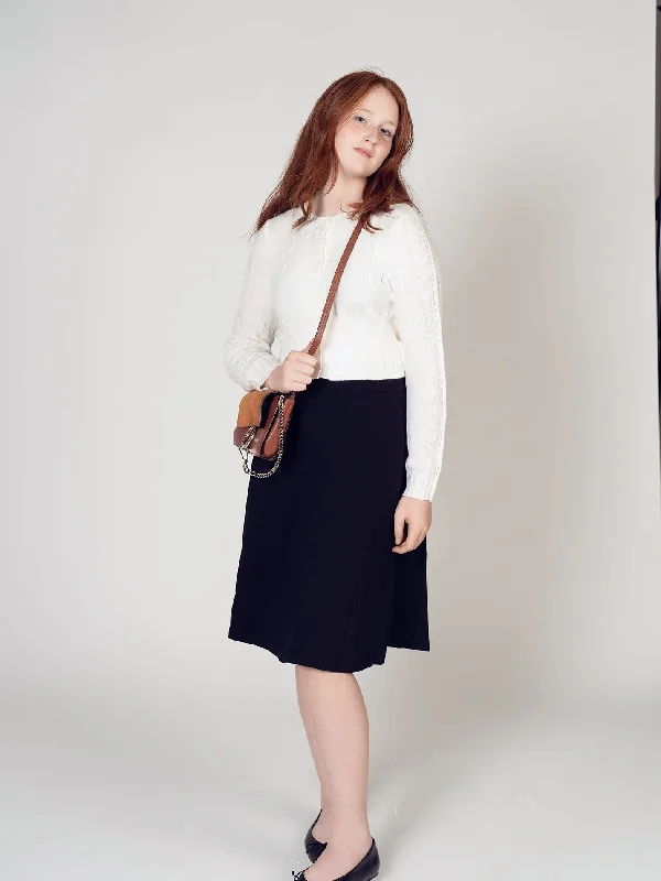 Camp Skirt Ponte Women 25" high slit skirt
