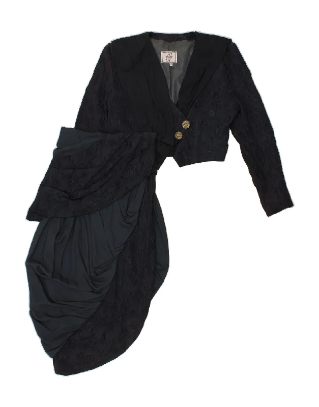 VINTAGE Womens Asymmetric 2 Piece Skirt Set IT 44 Medium W30  Navy Blue vintage skirt charm