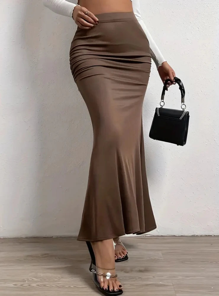Elastic Slim Fishtail Skirt cashmere skirt plush