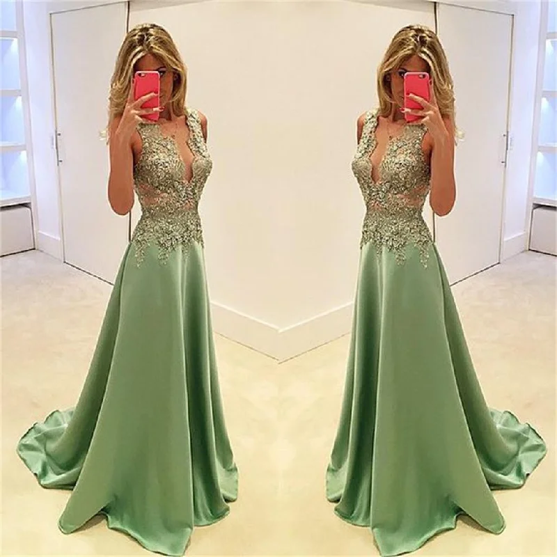 Green See Through Prom Dresses,Stunning Prom Dresses,A-line Prom Dresses,Sexy Prom Dresses, Fashion Prom Dresses,Cocktail Prom Dresses ,Evening Dresses,Long Prom Dress,PD0160 Tunics Spring floral