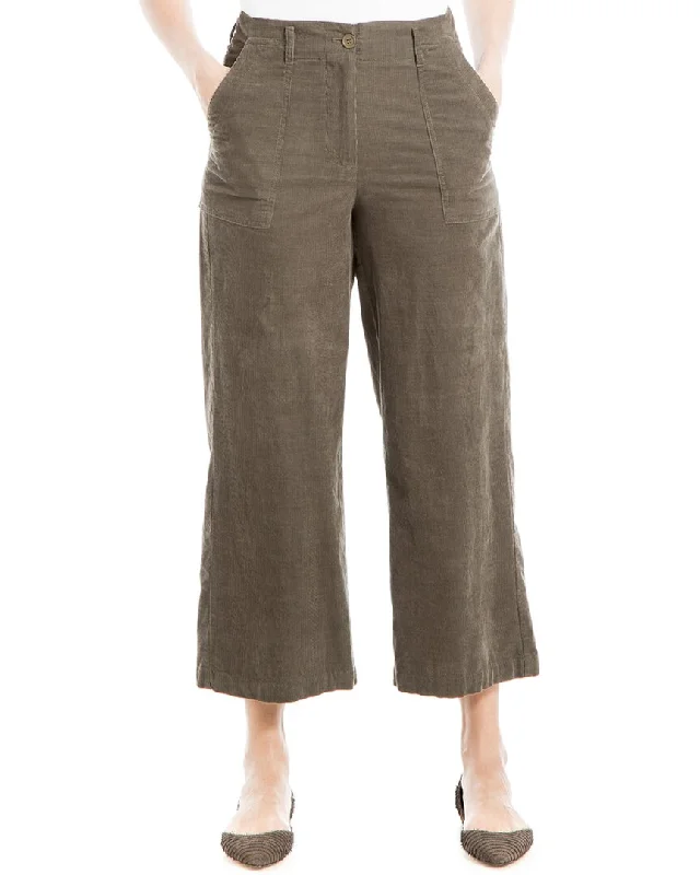 Max Studio Crop Wide Leg Corduroy Pant Comfortable Jogging Pants