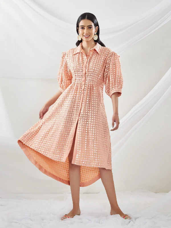 Mirrorwork Hi-Low Dress Tunics Chic elegant