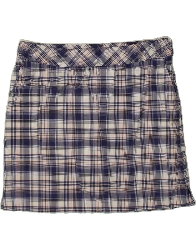 IZOD Womens Mini Skirt US 12 Large W34 Navy Blue Check Polyester silk skirt luxurious IZOD Womens Mini Skirt US 12 Large W34 Navy Blue Check Polyester silk skirt luxurious