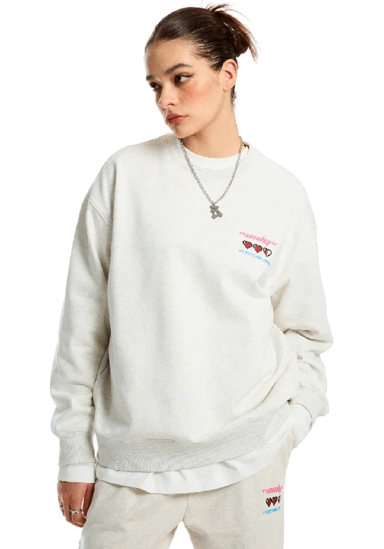 Rainbow Text Printed Sweatshirt Hoodie with Embroidery Detailed Premium