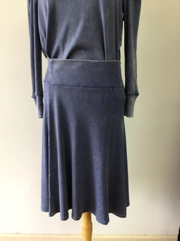 Acid Wash Flair Skirt silk skirt lustrous