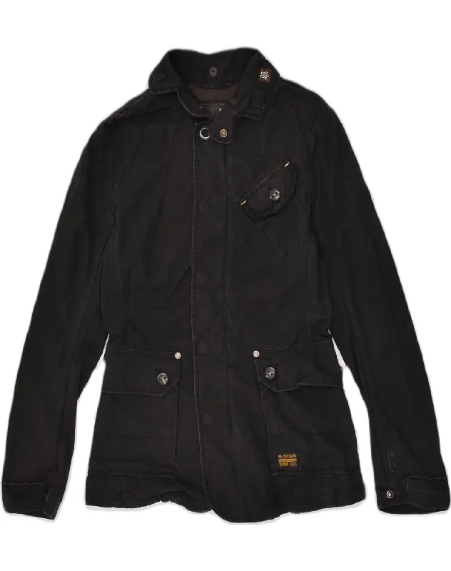 G-STAR Womens Graphic Utility Jacket UK 10 Small Black Cotton Trench Coat Raincoat Waterproof Jacket G-STAR Womens Graphic Utility Jacket UK 10 Small Black Cotton Trench Coat Raincoat Waterproof Jacket