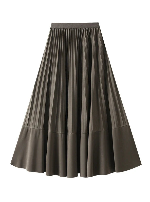 Pleated High Waist Slim Skirt corduroy skirt textured