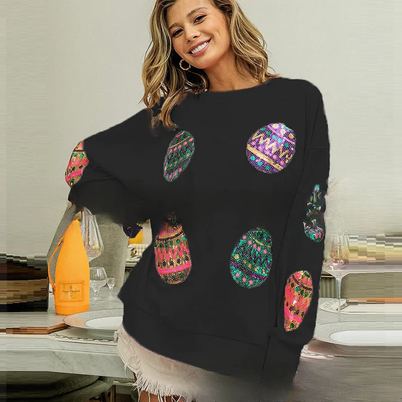 Wholesale Easter Women's Cotton Hoodies Hoodie with Toggle Buttons Decorative Unique