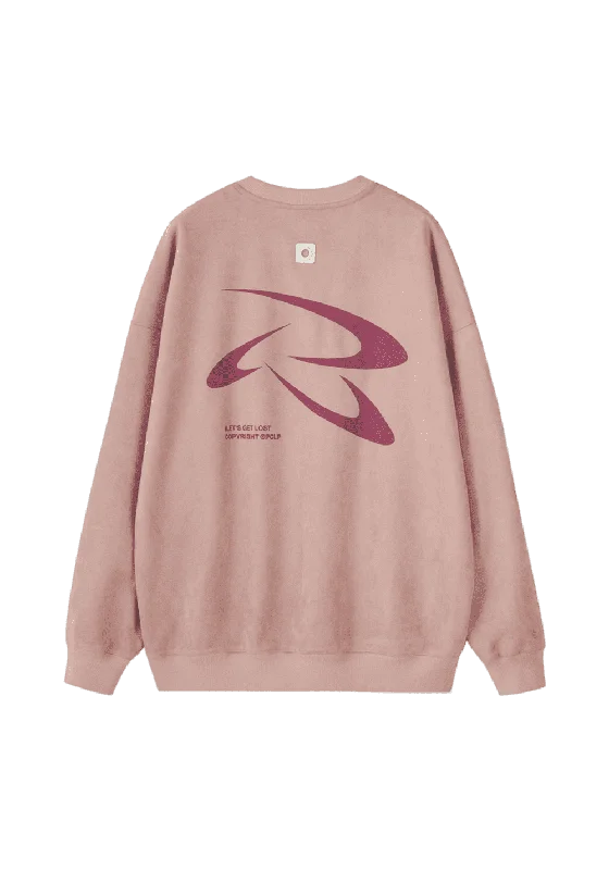 Suede Frisbee Sweatshirt Hoodie with Hem Contrast Bold Stylish