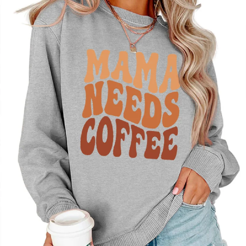 Wholesale MAMA NEEDS COFFEE Cotton Women's Hoodies Hoodie with High Neck Warm Protective Wholesale MAMA NEEDS COFFEE Cotton Women's Hoodies Hoodie with High Neck Warm Protective