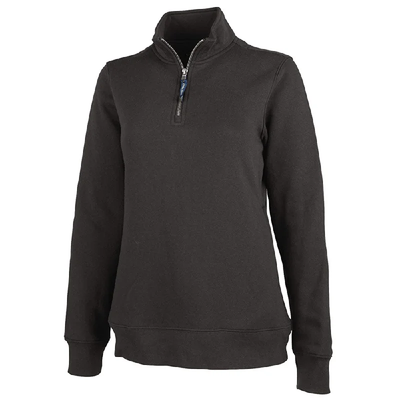 Charles River Women's Charcoal Crosswind Quarter Zip Sweatshirt Hoodie with Crew Neck Simple Timeless Charles River Women's Charcoal Crosswind Quarter Zip Sweatshirt Hoodie with Crew Neck Simple Timeless