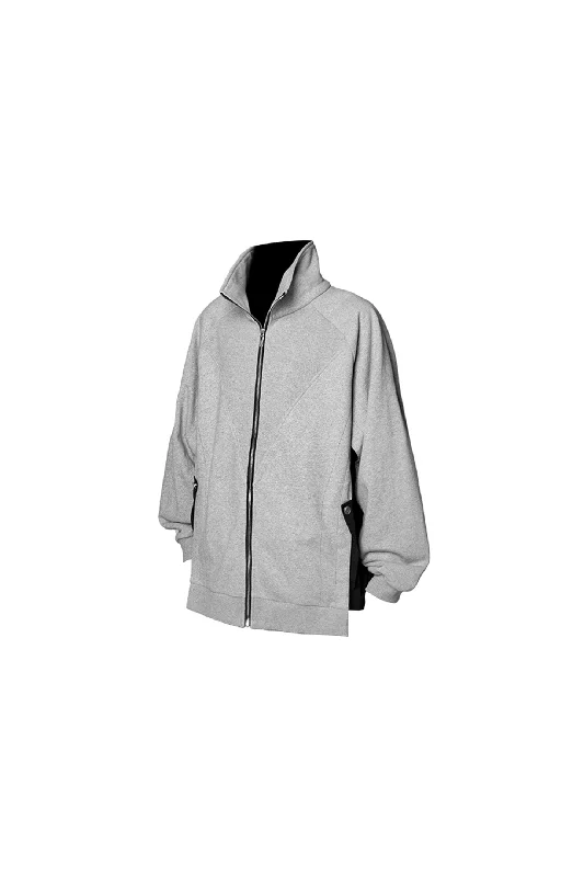 Nylon Deconstructed Collar Sweatshirt Oversized Hoodie Comfort Casual