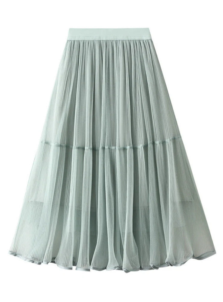Women Tulle Slim Skirt leather skirt sleek