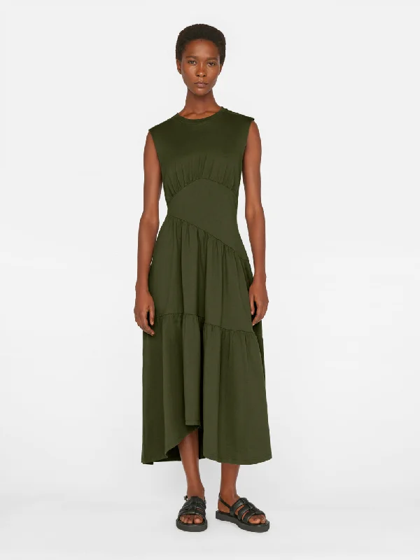 Gathered Seam Knit Dress -- Fatigue Turtleneck Neckline Stylish