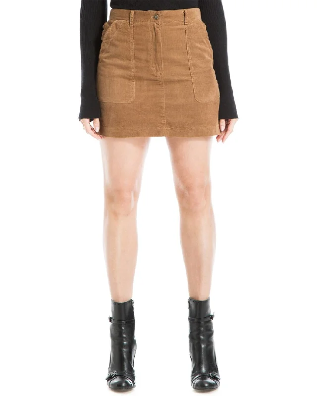 Max Studio Short Corduroy Porkchop Pocket Skirt lightweight skirt design