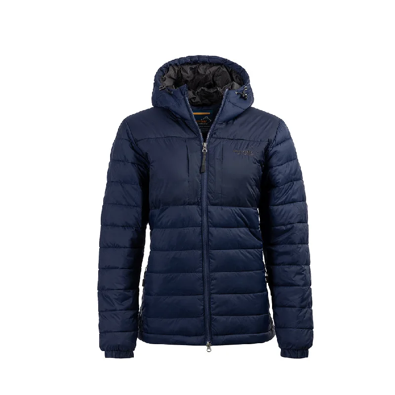 Warmy Synthetic Down Jacket Women (Navy) Satin Jacket Silk Jacket Chiffon Jacket