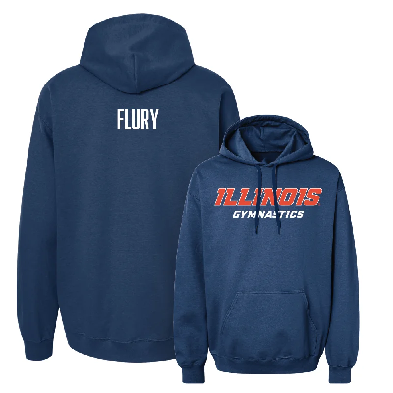 Navy Illinois Classic Hoodie - Kendall Flury Hoodie with High-Low Hem Asymmetrical Trendy Navy Illinois Classic Hoodie - Kendall Flury Hoodie with High-Low Hem Asymmetrical Trendy