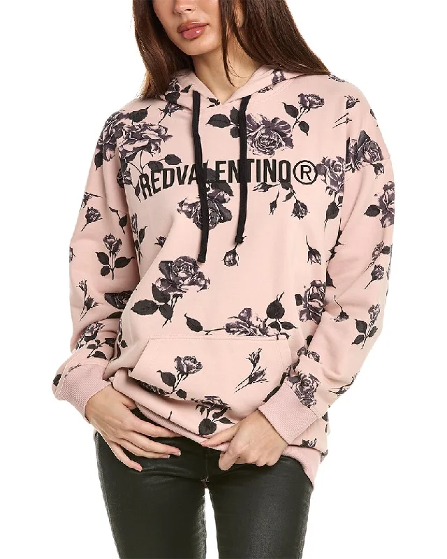 RED Valentino Hoodie Hoodie with Mock Neck Collared Structured