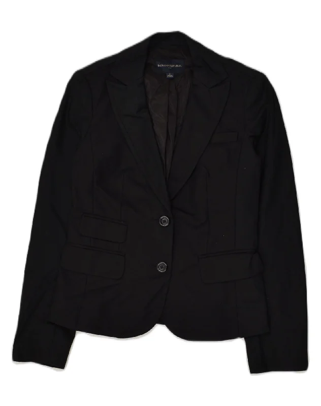 BANANA REPUBLIC Womens 2 Button Blazer Jacket US 4 Small Black Cotton Satin Jacket Silk Jacket Chiffon Jacket BANANA REPUBLIC Womens 2 Button Blazer Jacket US 4 Small Black Cotton Satin Jacket Silk Jacket Chiffon Jacket