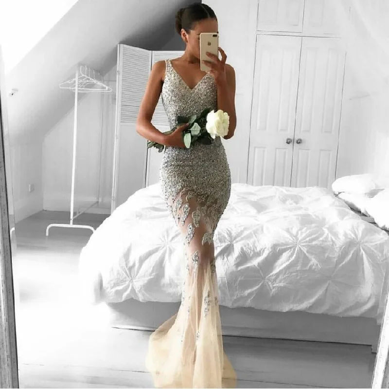 2017 Long Mermaid Evening Prom Dresses,  Lace Long Party Prom Dress, Custom Long Prom Dress, Cheap Party Prom Dress, Formal Prom Dress, 17023 Tunics Essential wardrobe