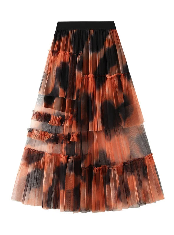 Hollow Irregular Gauze Cake Skirt corduroy skirt cozy