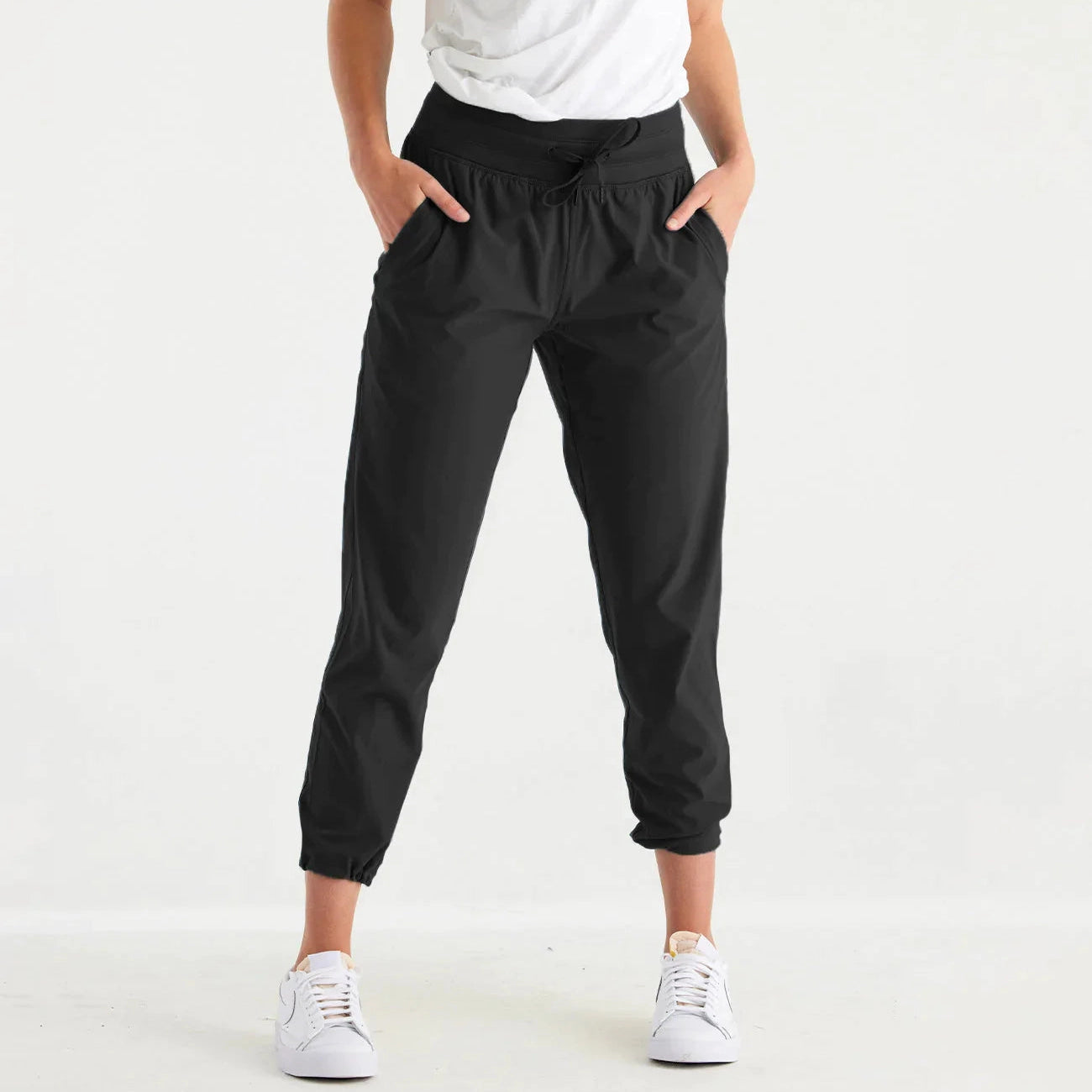 Free Fly Women's Breeze Cropped Pant in Black Trendy Wide-Leg Pants