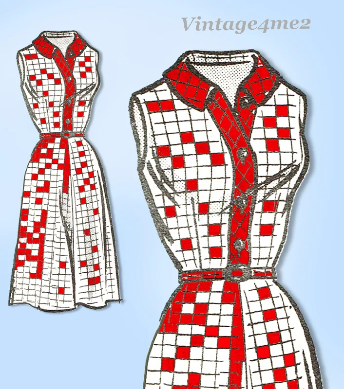 1960s Vintage Marian Martin Pattern 9115 Uncut Misses Shirtwaist Dress Sz 35 B Bodycon Club Sequined