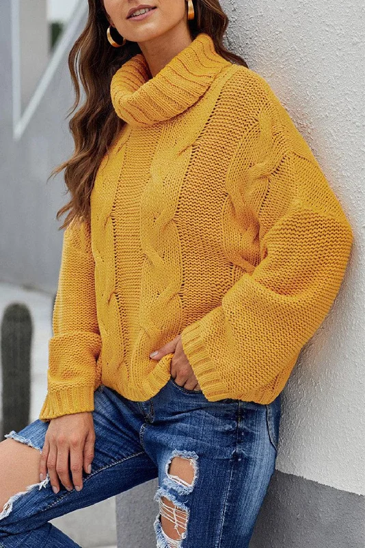 Comfy Turtleneck Sweater Fitted Loose Oversized