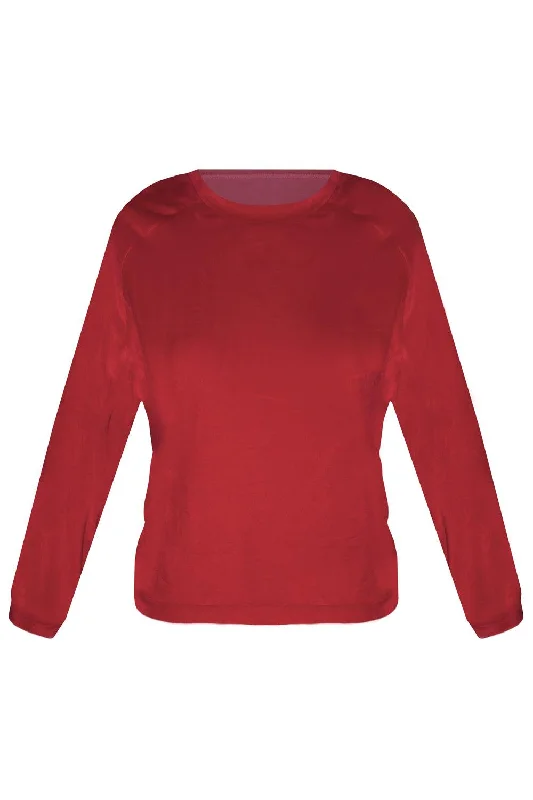 Foxy Red sweater Welt Pockets Slit Pockets Flap Pockets